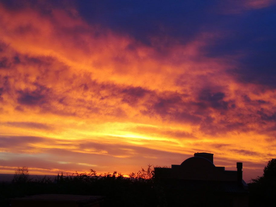 Atardecer en las Sierras de los Comechingones visto desde Carpintería, San Luis